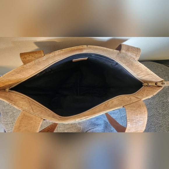 NWT Vintage Sam Sam Hand-Painted Large Leather Shoulder Bag - Picture 6 of 7